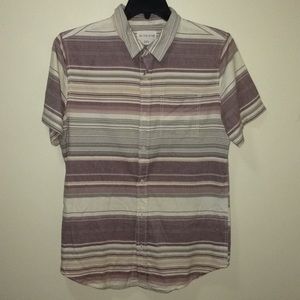 Striped button down on the byas shirt